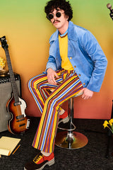 Eight Days A Week Retro Stripe Yellow T-Shirt - Mens