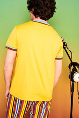 Eight Days A Week Retro Stripe Yellow T-Shirt - Mens