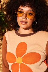 Flower In The Sun Retro Knit Jumper - Knitwear