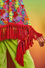 Free As A Bird Psychedelic Fringed Shawl - Shawls