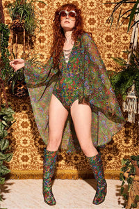 Genevieve Green Paisley Gogo Boots - Accessories
