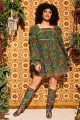 Genevieve Green Paisley Gogo Boots - Accessories