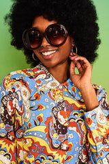 Glyn Johns Brown Oversized Sunglasses - Sunglasses