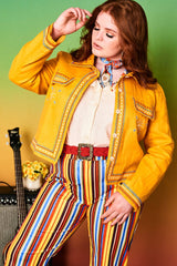 Good Day Sunshine Yellow Embroidered Jacket - Jackets & Coats