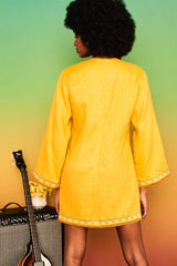 Good Day Sunshine Yellow Embroidered Tunic - Dresses