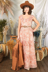 Hello Darlin’ Pink Floral Ruffle Maxi Dress - Dresses