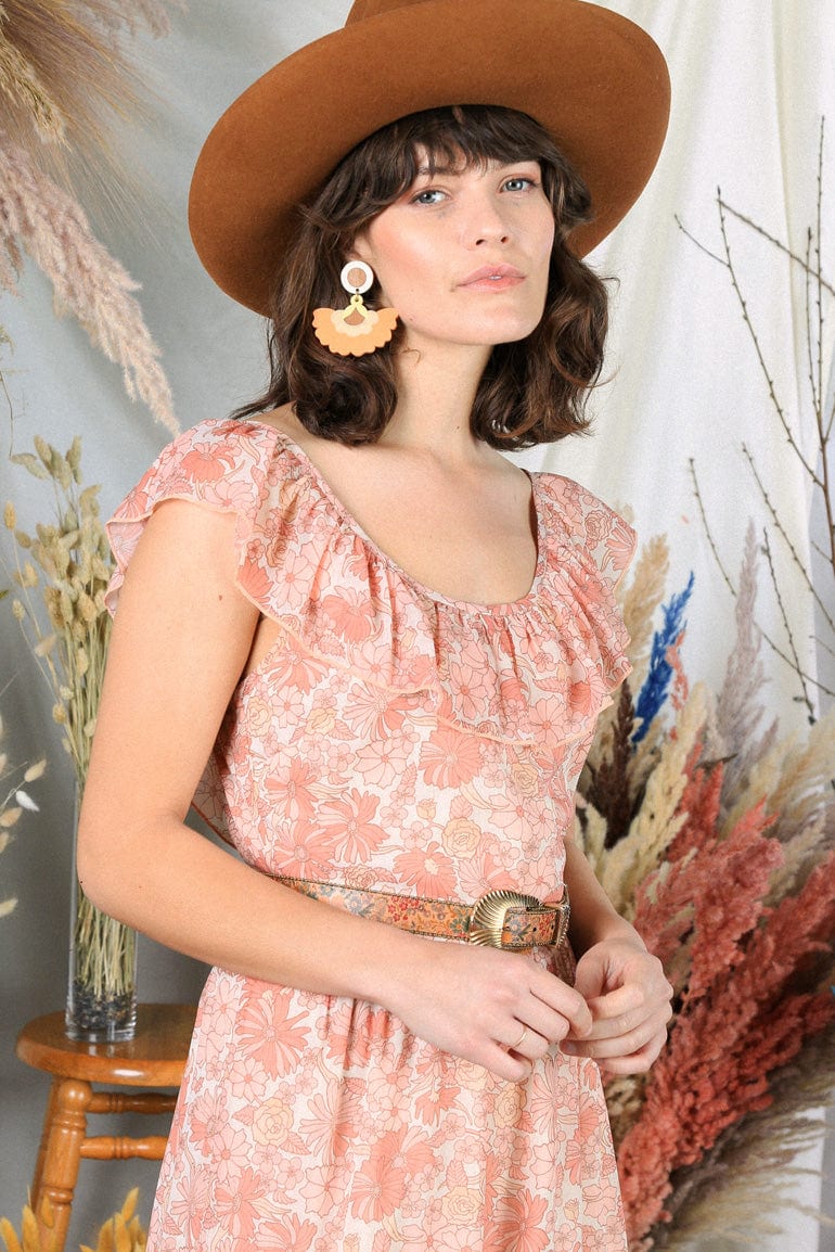 Hello Darlin’ Pink Floral Ruffle Maxi Dress - Dresses