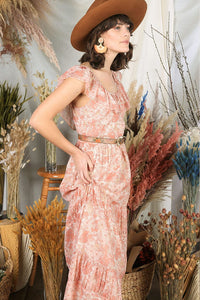 Hello Darlin’ Pink Floral Ruffle Maxi Dress - Dresses