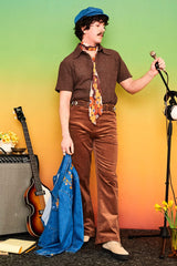 Helter Skelter Brown Lace Shirt - Mens