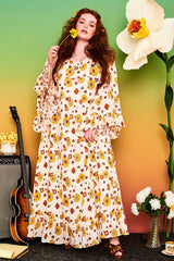 Here Comes The Sun Flared Sleeve Maxi Dress - Dresses