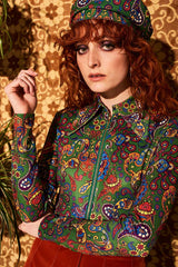 Joni Green Paisley Zip Body - Blouses & Tops