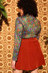 Joni Green Paisley Zip Body - Blouses & Tops
