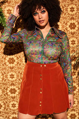 Joni Green Paisley Zip Body - Blouses & Tops
