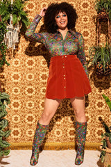 Joni Green Paisley Zip Body - Blouses & Tops