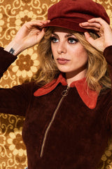 LA Woman Brown Towelling Zip Body - Blouses & Tops