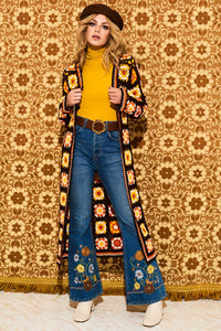 Lady Lay Floral Handmade Crochet Cardigan - Jackets & Coats