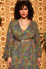 Lady Of The Canyon Green Paisley Maxi Dress - Dresses