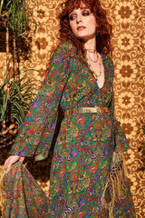 Lady Of The Canyon Green Paisley Maxi Dress - Dresses