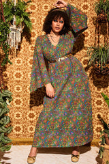 Lady Of The Canyon Green Paisley Maxi Dress - Dresses