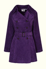 Layla Purple Striped Corduroy Double Breasted Coat - SSA091 (UK20) -