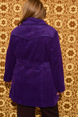 Layla Purple Striped Corduroy Double Breasted Coat - SSA091 (UK20) -