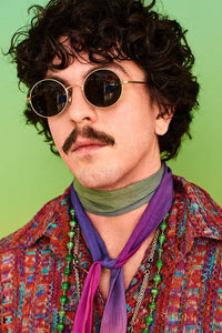 Lennon Black Round Sunglasses - Mens