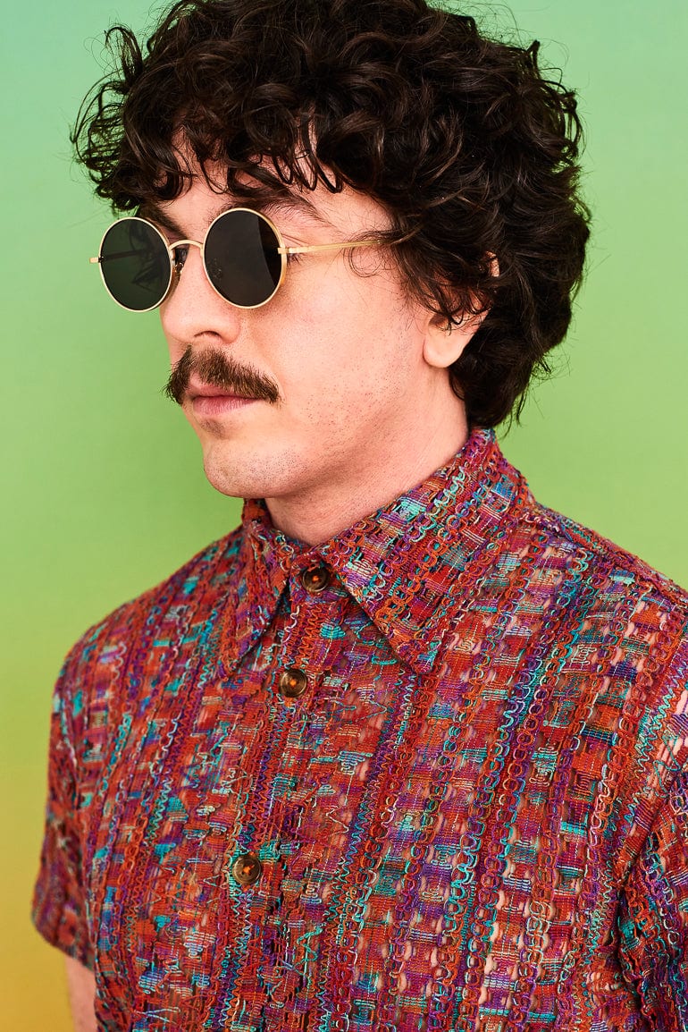 Lennon Black Round Sunglasses - Mens