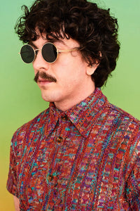 Lennon Black Round Sunglasses - Mens