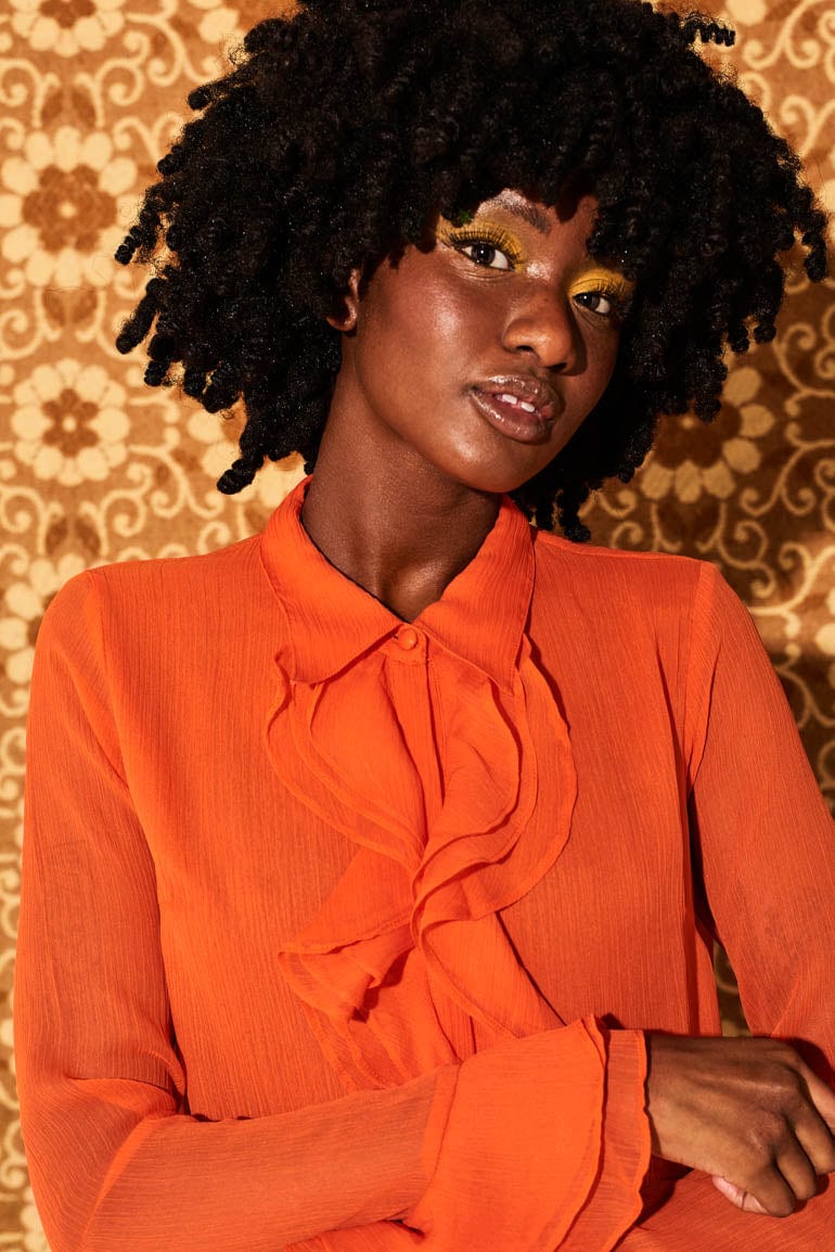 Let The Good Times Roll Orange Ruffle Blouse - Blouses & Tops