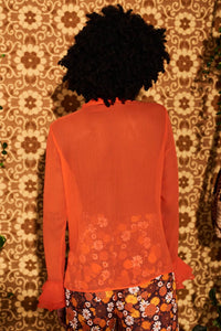 Let The Good Times Roll Orange Ruffle Blouse - Blouses & Tops