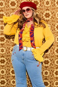 Let The Good Times Roll Yellow Ruffle Blouse - Blouses & Tops