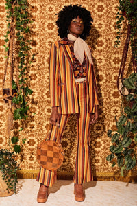 Like A Rolling Stone Striped Flares - Trousers