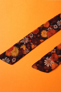 Little Sadie Brown Floral Skinny Scarf - Scarves