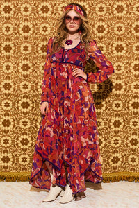 Little Sadie Psychedelic Cloud Skinny Scarf - Scarves