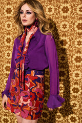 Little Sadie Psychedelic Cloud Skinny Scarf - Scarves
