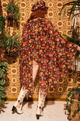 Lucy In The Sky Brown Floral Body - Blouses & Tops