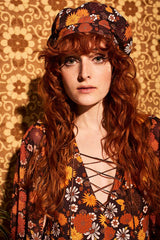 Lucy In The Sky Brown Floral Body - Blouses & Tops
