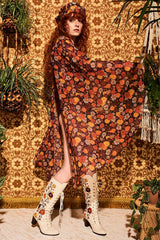 Lucy In The Sky Brown Floral Body - Blouses & Tops