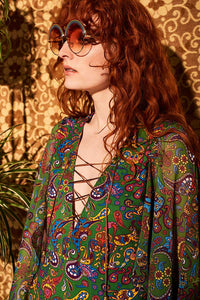 Lucy In The Sky Green Paisley Body - Blouses & Tops