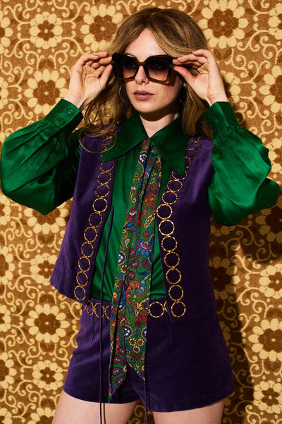Mama Roux Purple Velvet O Ring Waistcoat – The Hippie Shake