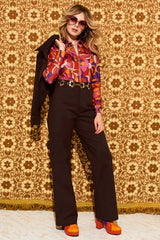 Marianne Brown High Waisted Trousers - Trousers