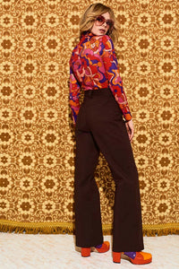 Marianne Brown High Waisted Trousers - Trousers