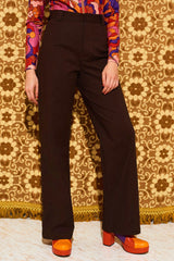 Marianne Brown High Waisted Trousers - Trousers