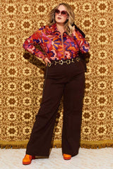 Marianne Brown High Waisted Trousers - Trousers