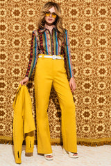 Marianne Yellow High Waisted Trousers - Trousers