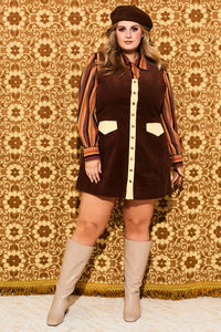 Pattie Brown Corduroy Pinafore Dress - Dresses