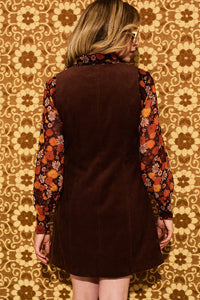 Pattie Brown Corduroy Pinafore Dress - Dresses