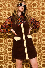 Pattie Brown Corduroy Pinafore Dress - Dresses