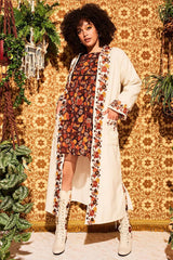 Penny Lane Cream Floral Embroidered Boots - Footwear