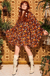 Penny Lane Cream Floral Embroidered Boots - Footwear